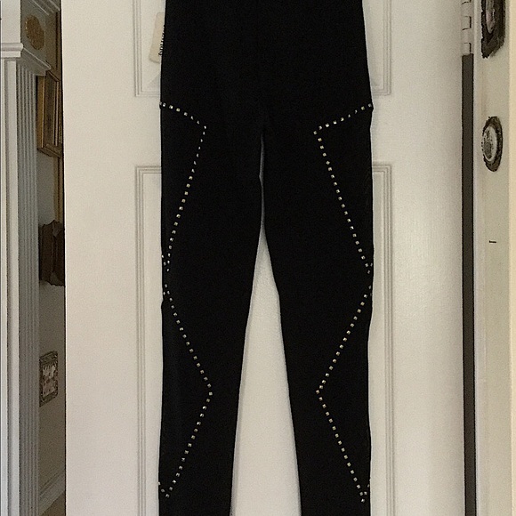 Forever 21 Pyramid Rock Stud Legging MESH Inserts Black S - Picture 2 of 8